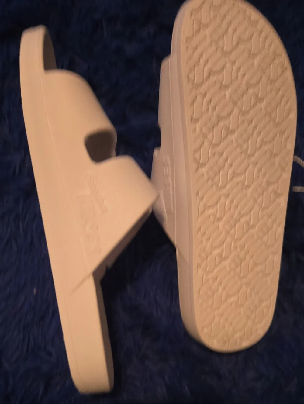 White Double-Buckle Slide Sandals
